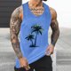thumbnail image 2 of Camisetas de Tanque de los Hombres Tanque de los Hombres Incolor Gradiente de Impresión Cuello Redondo Correa Delgada Fuga Atrás Regular Casual Deportes Blusas de Tanque, 2 of 5