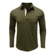 thumbnail image 3 of pstuiky camisas de hombre de manga larga, Camiseta informal de manga larga para hombre, color liso, con solapa, estilo retro. Tops casuales para hombres xxl, 3 of 7