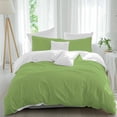 thumbnail image 2 of Green Bedding 3 Piece Duvet Cover Set Queen Size, Solid Color Simple Abstract Fashion Light Color Soft Microfiber Comforter Cover with Zipper Closure & Pillowcases, FadeResistant Quilt Cover, 2 of 9