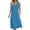 A215-Blue, variant on Sokhug Women's Sleeveless Linen Cotton Henley V Neck Dress with Side Pockets Waist Gathered Casual Summer Sundress