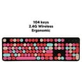 thumbnail image 4 of Cordless Keyboard And Mouse Combo, Retro Punk 2.4G Cordless Keyboard With Round Keycap, Colorful Computer Keyboard Mouse Set For Office Game, 4 of 8