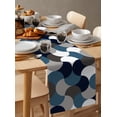 thumbnail image 6 of Table Runner Dresser Scarves 108 Inch Long, Mid Century Abstract Linen Dining Table Runners Blue Grey White Wave Stripes Tabletop Scarf for Wedding Holiday Party Kitchen, 6 of 7