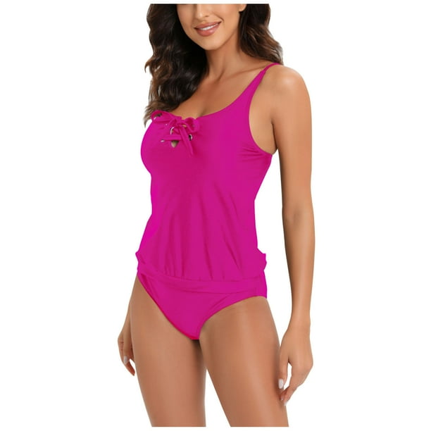 REORIAFEE Women's Tummy Control Floral Printed Swimwear Swimsuit Plus