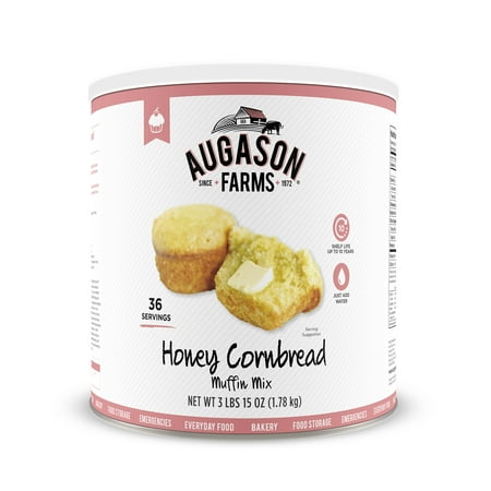 Augason Farms Honey Cornbread Muffin Mix 3 lbs 15 oz No. 10