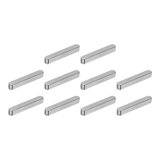 10Pack Round Ended Feather Key, 3x3x20mm Carbon Steel Parallel Drive Shaft Keys