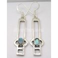 thumbnail image 2 of SilverStarJewel 925 Silver Labradorite Earrings 2" Modern Fashion Jewelry, 2 of 3