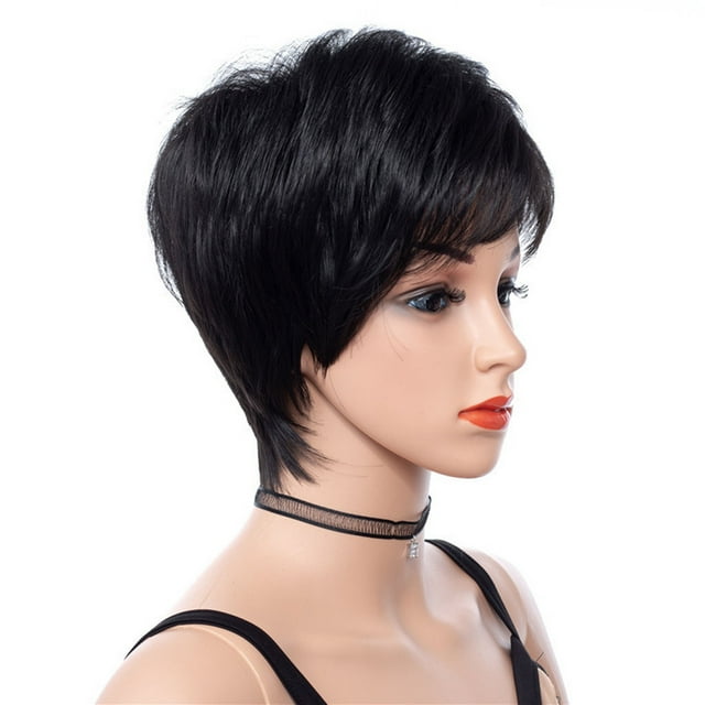 Perruque Aguichant Cool pour Femmes Perruque de Coiffure Courte Noire Mode Perruque Perruque