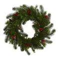 thumbnail image 1 of Nearly Natural 4594 24 in. Pine & Berry Wreath, 1 of 1
