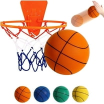 Silent Basketball with Basketball Hoop, 2024 Silent Basketball Lightweight Low Noise Basketball Foam Sports Balls, High-Density Foam Ball Indoor Training Ball for Kids Indoor Activities-Orange