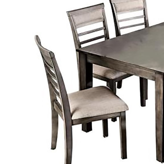 Taylah Transitional Style Seven Piece Gray Dining Set