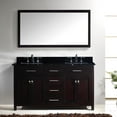 thumbnail image 1 of Virtu Caroline 60'' Double Bathroom Vanity Set with Black Galaxy Top and Mirror, 1 of 5