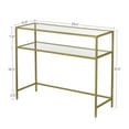 thumbnail image 6 of 39.4" Console Sofa Entryway Table Glass Table with Adjustable Feet Narrow Glass Table 2 Shelves for Bedroom Living Room Hallway Gold, 6 of 7