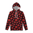 thumbnail image 2 of Sudadera con capucha con estampado 3D de labios rojos punk para hombre y mujer, ropa fresca para primavera y otoño, sudadera con capucha de manga larga, camisetas informales, jersey, 2 of 4
