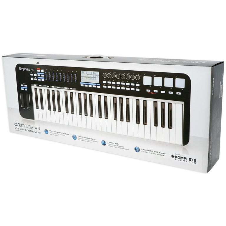 Samson Graphite 49-Key USB MIDI DJ Keyboard Controller w/Fader