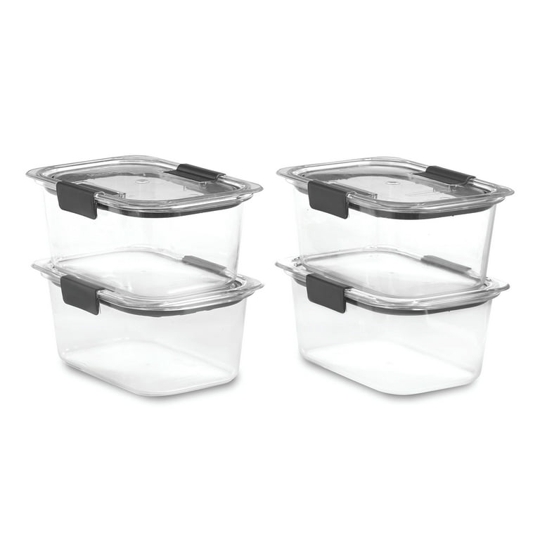 Rubbermaid Brilliance BPA Free Food Storage Containers with Lids, Airtight,  for Lunch, Meal Prep, and Leftovers,Clear, Grey Set of 7