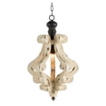 thumbnail image 2 of Farmhouse Pendant Chandelier, Distressed White, French Country Wood Design, Bulb Not Included, 2 of 8