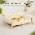 thumbnail image 5 of Cat Couch Bed, Pet Sofa for Indoor Cats Wooden Indoor Elevated Cat Beds with Removable Mattress Cover Suitable for Kitty, Puppy or Small Animal (Beige, Large), 5 of 14