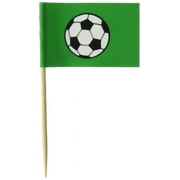 Beistle Picks-50 Pcs Soccer Ball Picks, 2.5", Green/White/Black