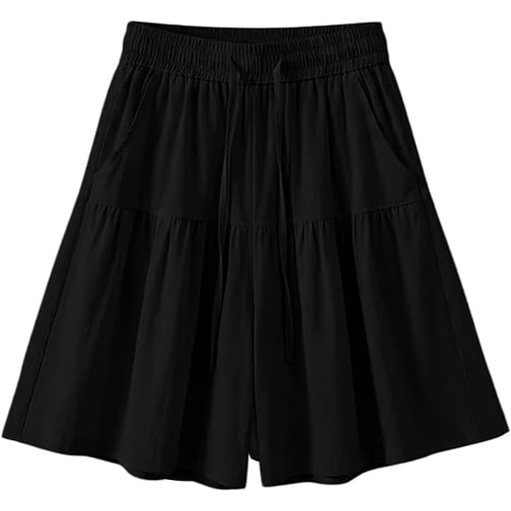 Flowy Shorts,Lightweight Stretch Comfy Flowy Shorts for Women Ruffles Culottes Skort
