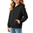 thumbnail image 7 of Kids Zip Up Hoodie Long Sleeve Cotton Hooded Sweatshirt with Pockets,Breathable Fabric,Athletic Jacket,Casual, Fall Winter Streetwear, for Toddlers Teens Daily Wear, 7 of 7