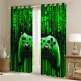 thumbnail image 2 of Feelyou Cartoon Game Console Curtains Pack of 2 (42x84 Each) for Boys, Fashion Green Stripes Curtains Blackout, Modern Game Controller Bedroom Curtains, Window Curtains Decor, 2 of 6