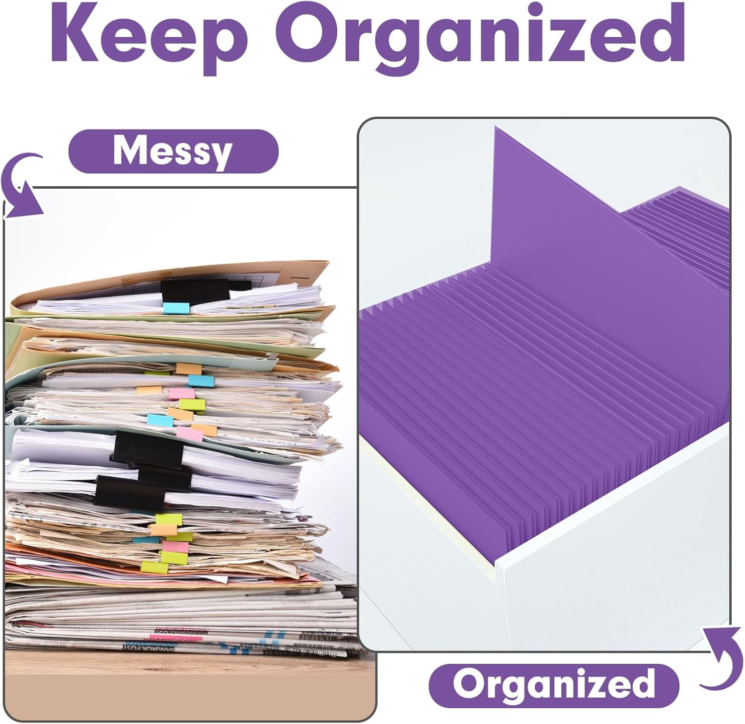 Two Pocket Folders, 30 Pack 2 Pocket Folders, Letter Size Paper File Folder for School Office Home Business, Purple