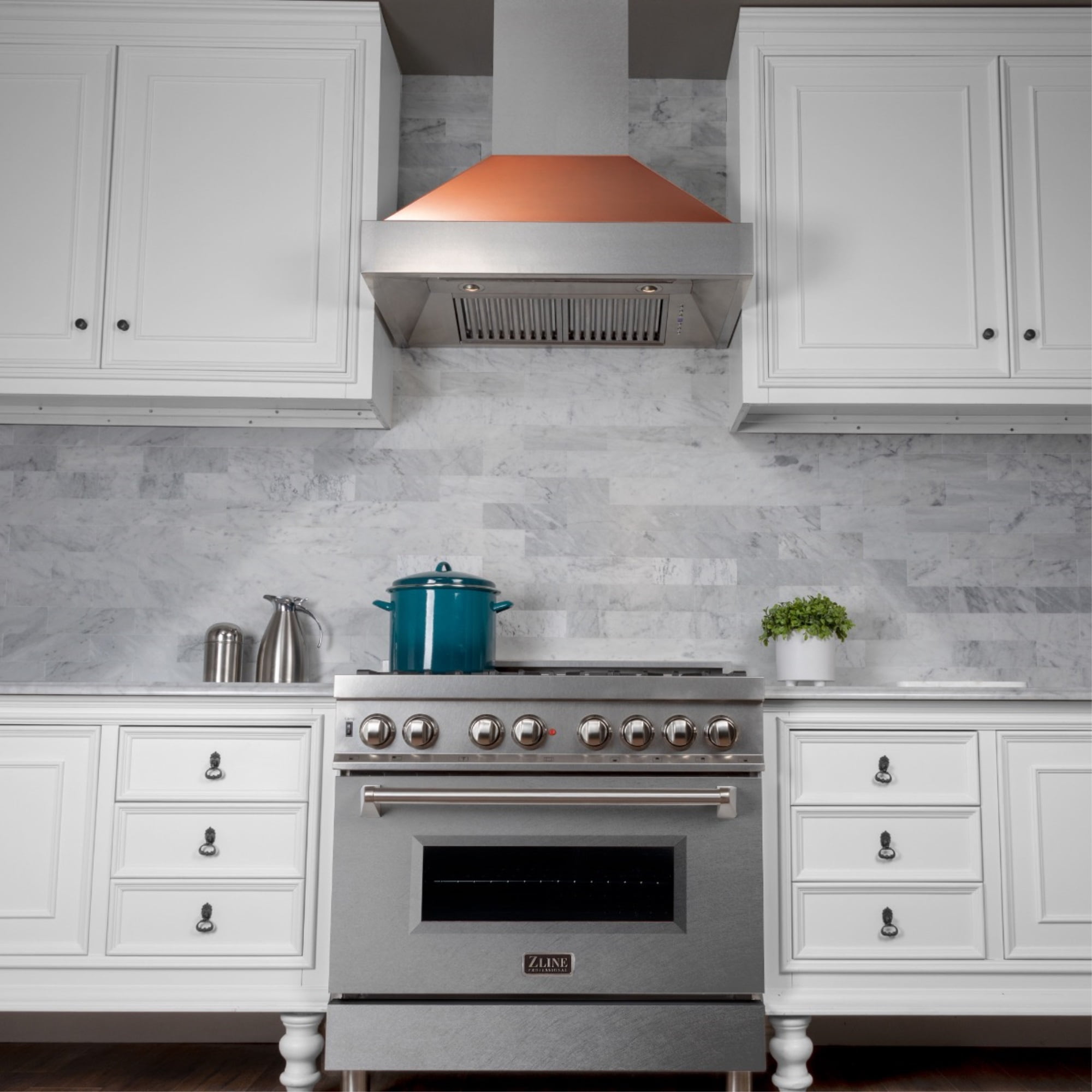 ZLine 8654C30 Snow Finish Range Hood With Copper Shell