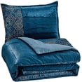 thumbnail image 5 of WPM Glam 7-Pieces Teal Blue Gold Comforter Bed in a Bag, Queen, 5 of 6