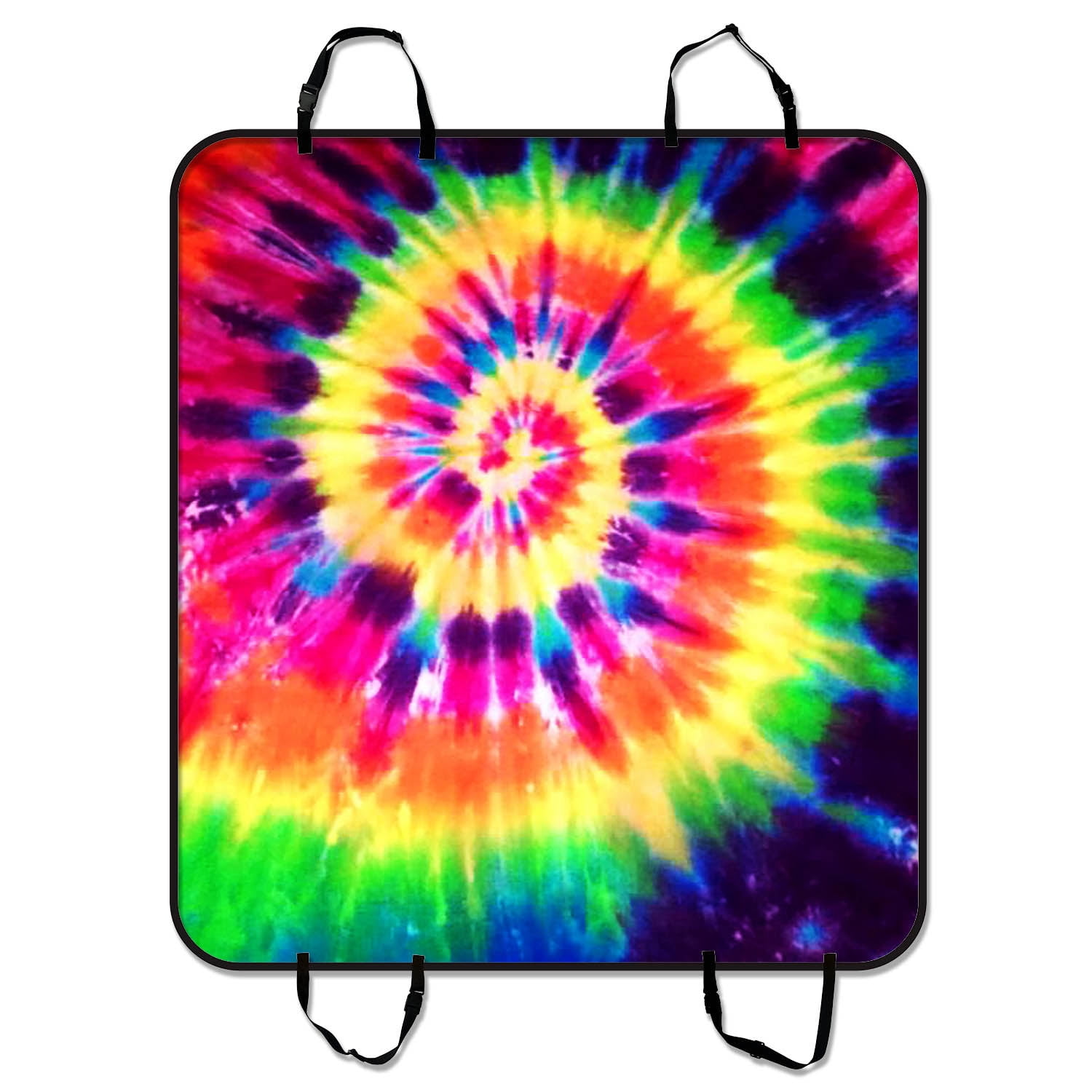 GePrint Abstract Swirl Tie Dye Print Universal Car Seat Sandle Cover for Front Only,Bright Bucket Seats Protector,Anti-Slip and Durable Set of 2