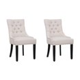 thumbnail image 1 of Costaelm Bellmount Wingback Tufted Dining Chairs, Modern, Dining Room, Linen, Beige (Set of 2), 1 of 8