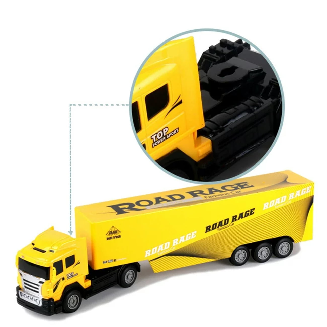 Truck Trailer 32 inch 2.4 GHz Fast Speed RC Kids Toy Carrier Vehicle Cargo Transporter