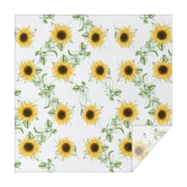 Sunflower Square Tablecloth 52x52in(132x132cm) – Waterproof Polyester Printed Table Cover, Wrinkle Resistant & Washable for Kitchen Dining Picnic Party Decor
