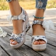 thumbnail image 6 of Women's Espadrille Wedge Sandals – Open Toe Ankle Strap Platform 4 Inchs High Heels Summer Dress Shoes, 6 of 8