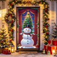 thumbnail image 7 of Christmas Door Tapestry Xmas Front Door Hanging Decor Holiday Party Cloth Door Curtain Christmas Door Cover for Home Bedroom Wdoor Holiday Decoration and Gift, 7 of 7