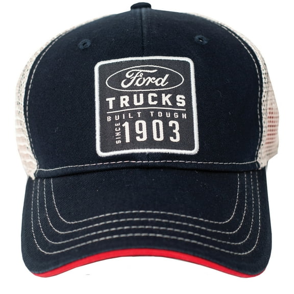 Buck Wear Ford Motor Company Shop Logo Adjustable Mesh Back Hat-Blue-One Size