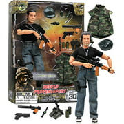 Click N' Play Military Green Beret Elite Swat Unit 12" Action Figure Play Set with Accessories , Brown