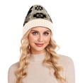 thumbnail image 7 of BZSMCE Winter Beanie Hats Casual Warm Cozy CapMid - Century Floral Grid Art Pattern, 7 of 7