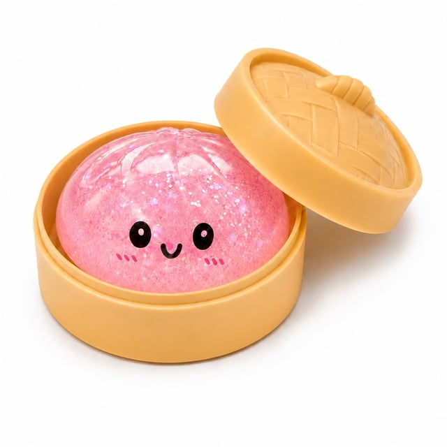 Pelotas antiestrés squishy de dumpling con caja vaporera Stantam