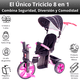 thumbnail image 4 of Triciclo Evolutivo 8 en 1 Bicicleta Infantil Carriola Cajuela Promeyco Colo Rosa, 4 of 6