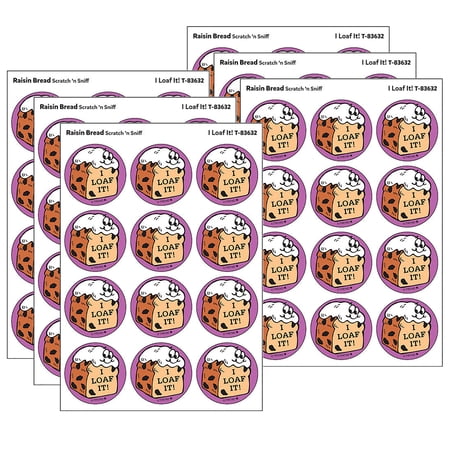 TREND I Loaf It!/Raisin Bread Scent Retro Scratch n Sniff Stinky Stickers 24 Per Pack 6 Packs