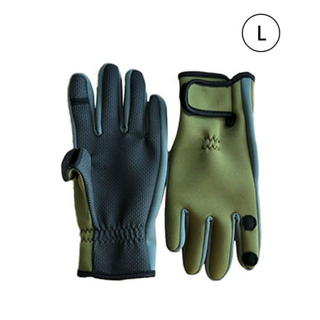 

1 Pair Cycling Gloves Outdoor Hunting Fishing Non-slip Warm Waterproof Gloves Yellow Green L