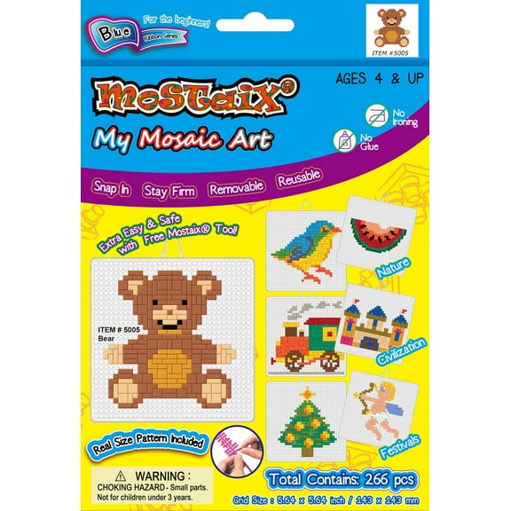 Mostaix® Blue Series Block Tile Puzzle - Bear (266 pieces)