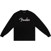 Genuine Fender Spaghetti Logo Long-Sleeve T-Shirt 100% Cotton, Size Small