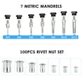 thumbnail image 3 of Amdohai 110Pcs Hand Rivet Nut Tool Riveting Tool Set Rivet Nut Setter Kit with 100pcs Assorted Rivet Nuts 7 Metric Mandrels of /M4/M5/M6/M8//M12 and Molded Carrying Case, 3 of 7