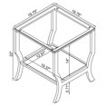 thumbnail image 5 of Saide Square Glass Top Side End Table Chrome, 5 of 5