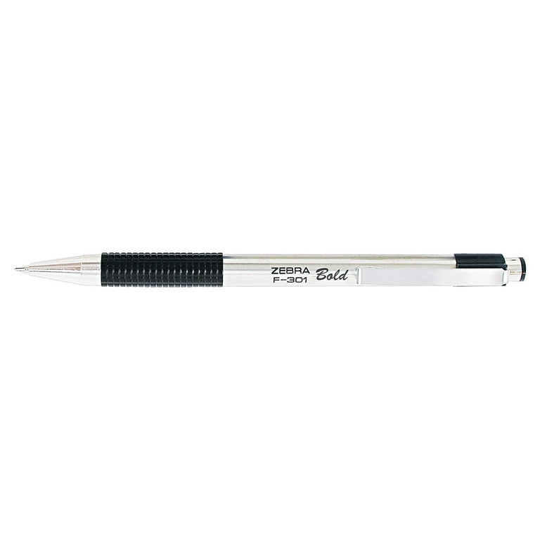 Zebra F-301 1.6mm Retractable Ballpoint Pens - Black Ink