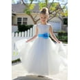 thumbnail image 2 of Ekidsbridal Ivory V-Back Lace Edge Junior Flower Girl Dress Wedding Tulle Junior Pageant Gown for Toddlers 183T 4, 2 of 5