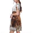 thumbnail image 2 of Vsdgher Yak pour Femmes Été 2025 Robes Midi Maxi Décontractées Légères Manches Courtes Col Rond Robe de Plage, 2 of 6