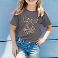 thumbnail image 2 of JAJAHO Girls Graphic Tee Shirt Short Sleeve Round Neck Casual Cute Summer Top With Leopard Cherry Print Tshirts For Kids 3-13 Years Soft Tops, 2 of 4
