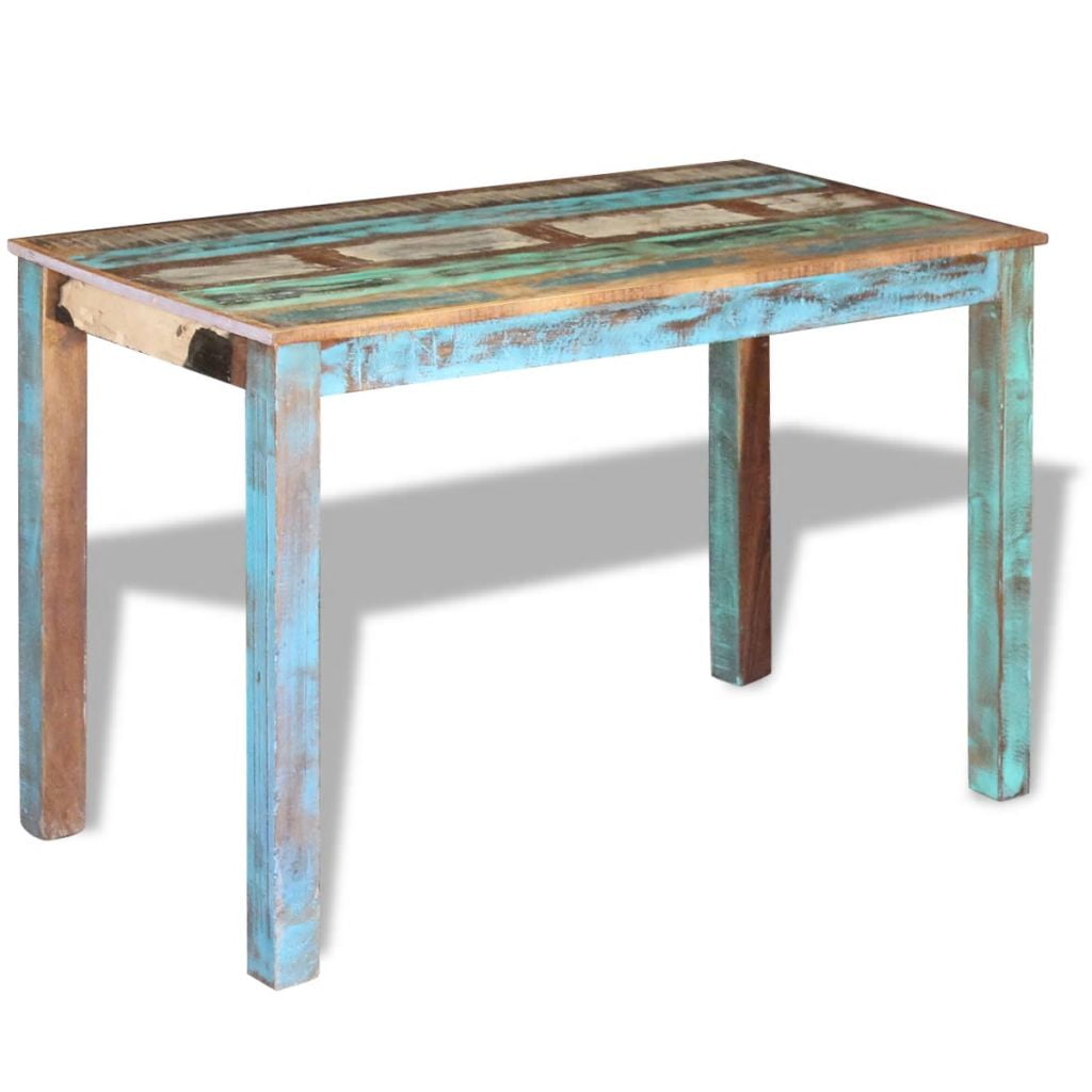 Kepooman Modern Rectangle Reclaimed Wood Bar Table for Kitchen Dining Room, 45.3" x 23.6" x 30", Multi-color Kepooman Modern Rectangle Reclaimed Wood Bar Table for Kitchen Dining Room, 45.3" x 23.6" x 30", Multi-color